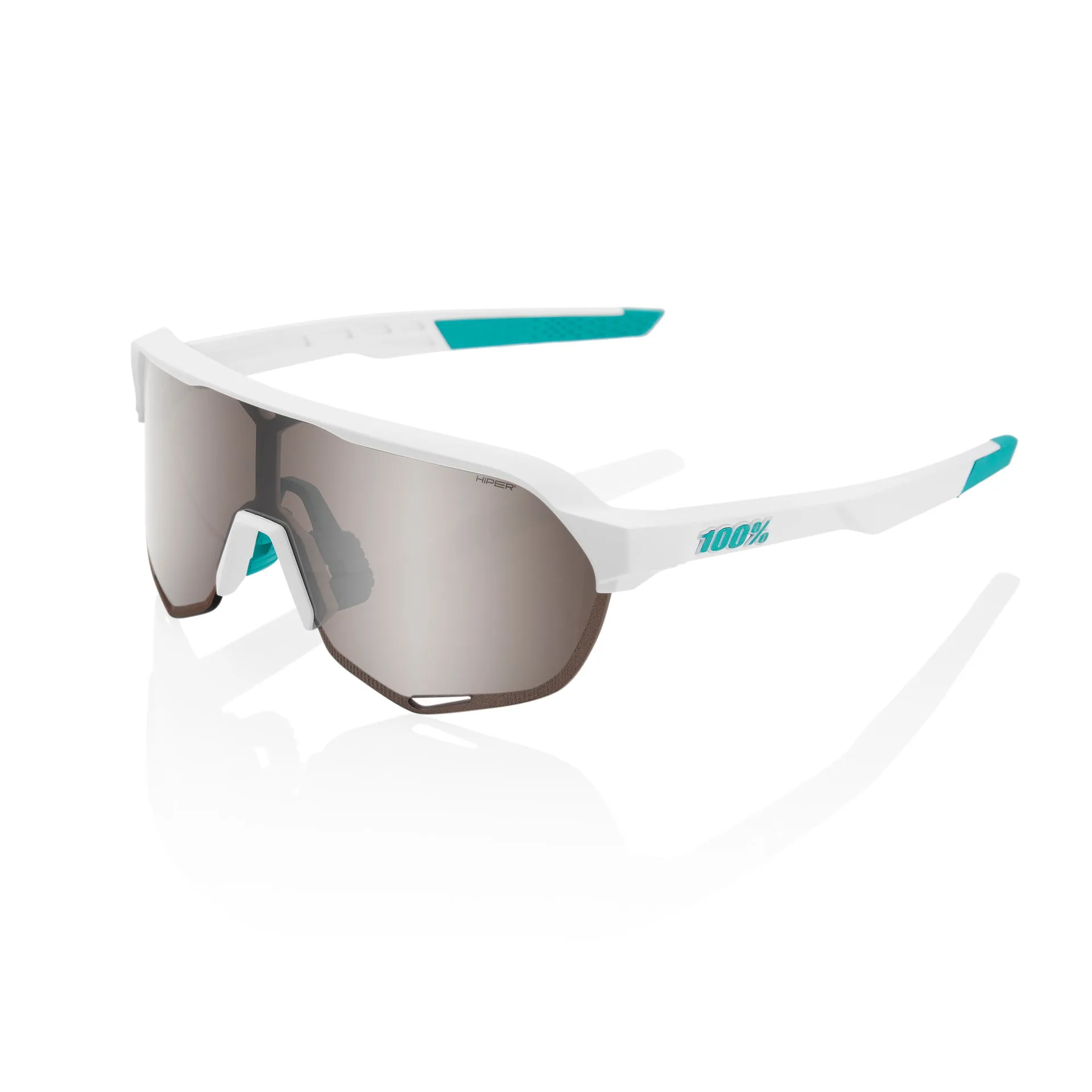 100% Sunglasses S2 - BORA Hans Grohe Team White - HiPER Silver Mirror Lens