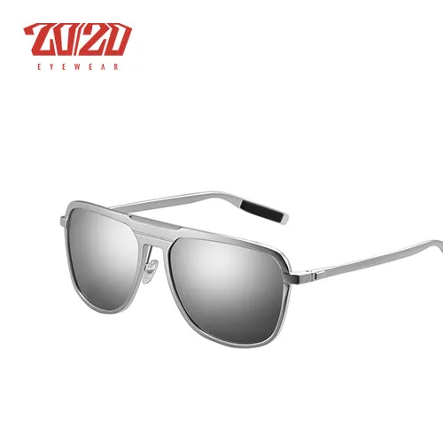 20/20 Unisex Full Rim Square Aluminum Polarized unglasses Pk017