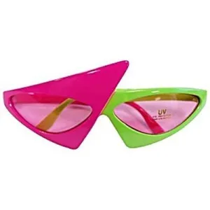 80'S Rocker Glasses - Pink / Green