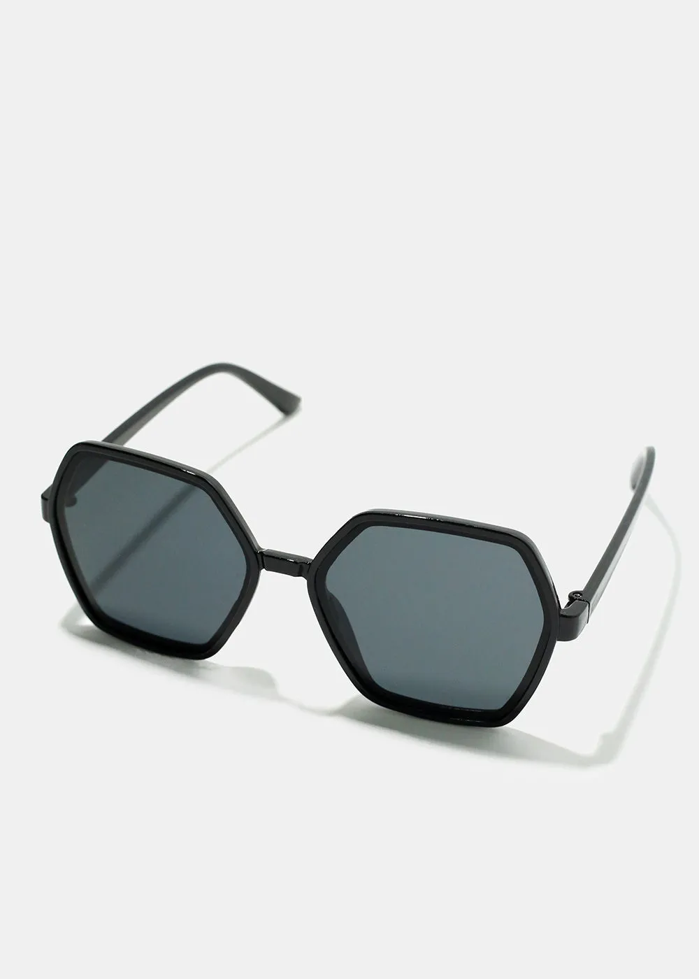 A  Black Geometric Thin Frame Shades