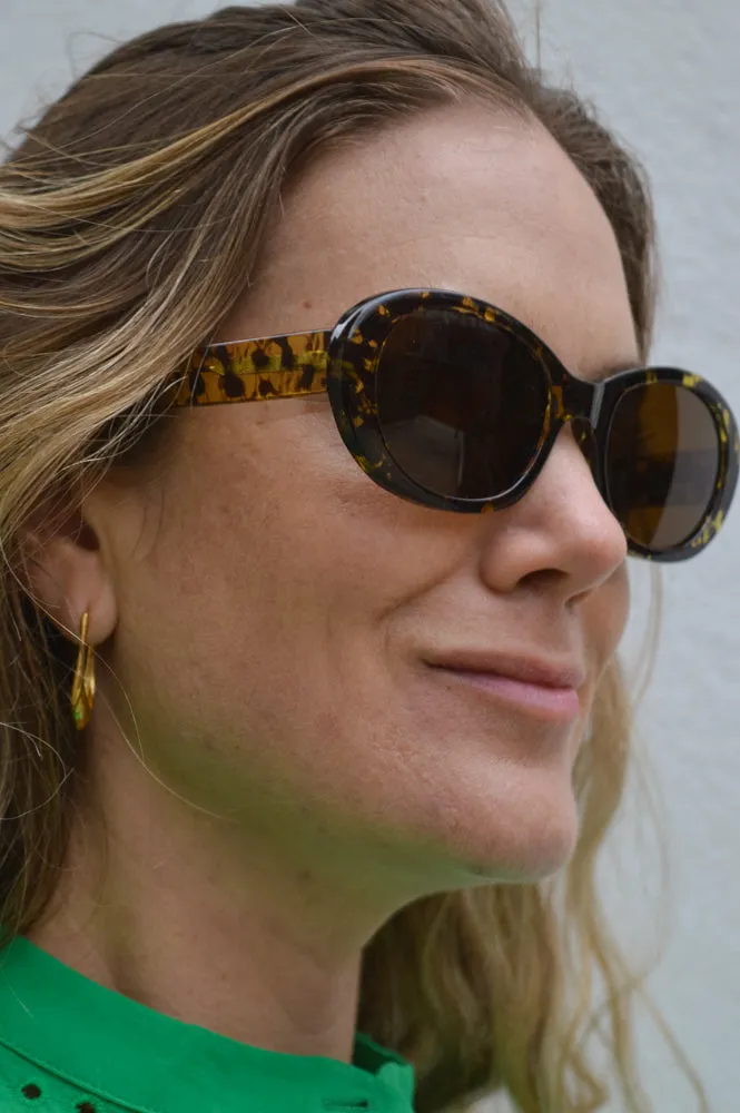 A Kjaerbede Anma Black / Yellow Tortoise Sunglasses