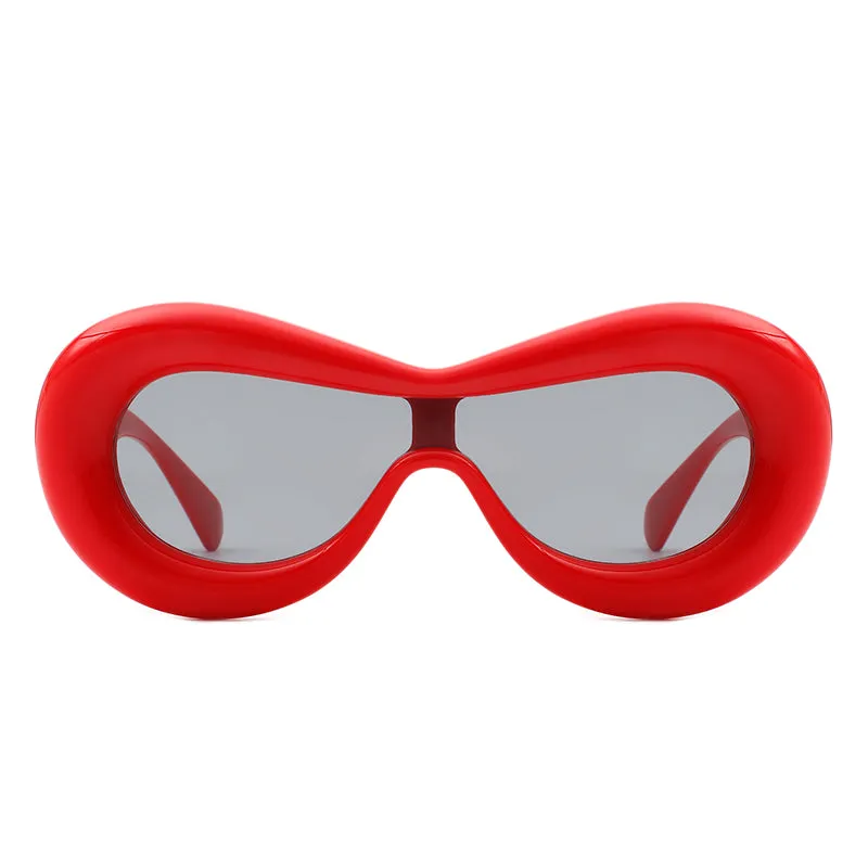 Argo - Oversized Y2K Inflated Frame One Piece Lens Sunglasses