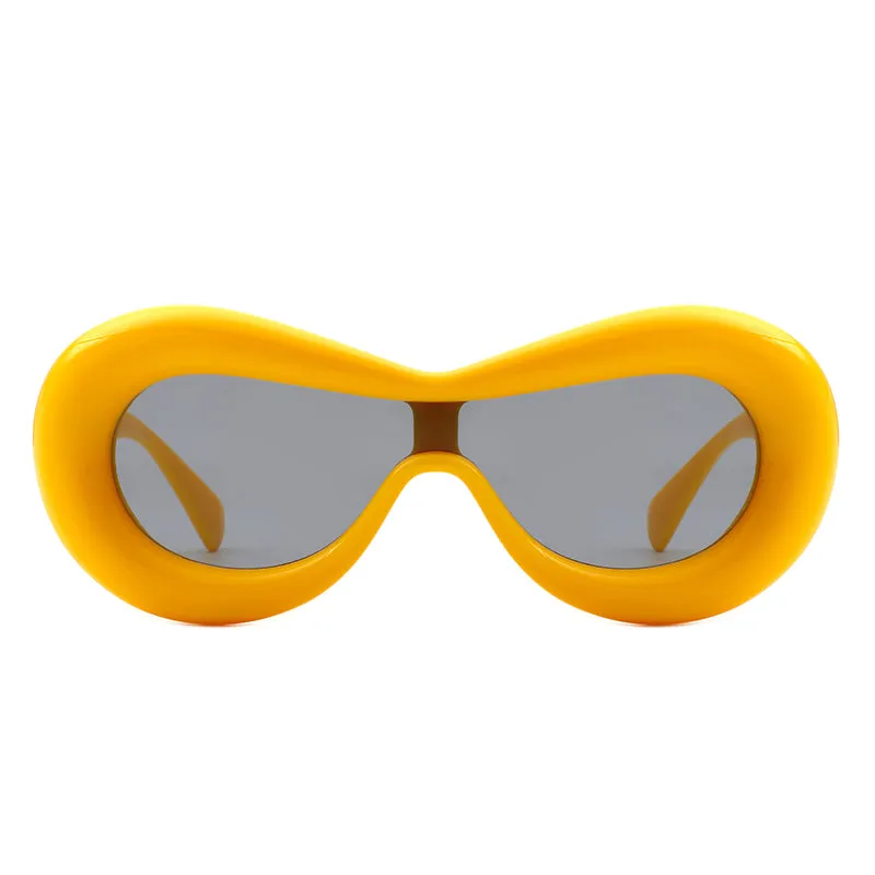 Argo - Oversized Y2K Inflated Frame One Piece Lens Sunglasses