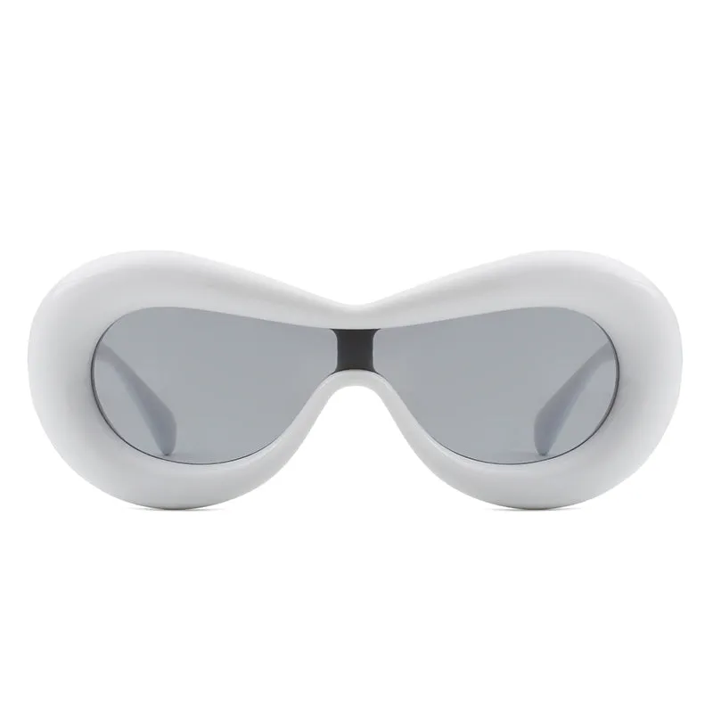 Argo - Oversized Y2K Inflated Frame One Piece Lens Sunglasses