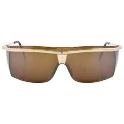 BEGINNING Gold/Brown Shield Sunglasses