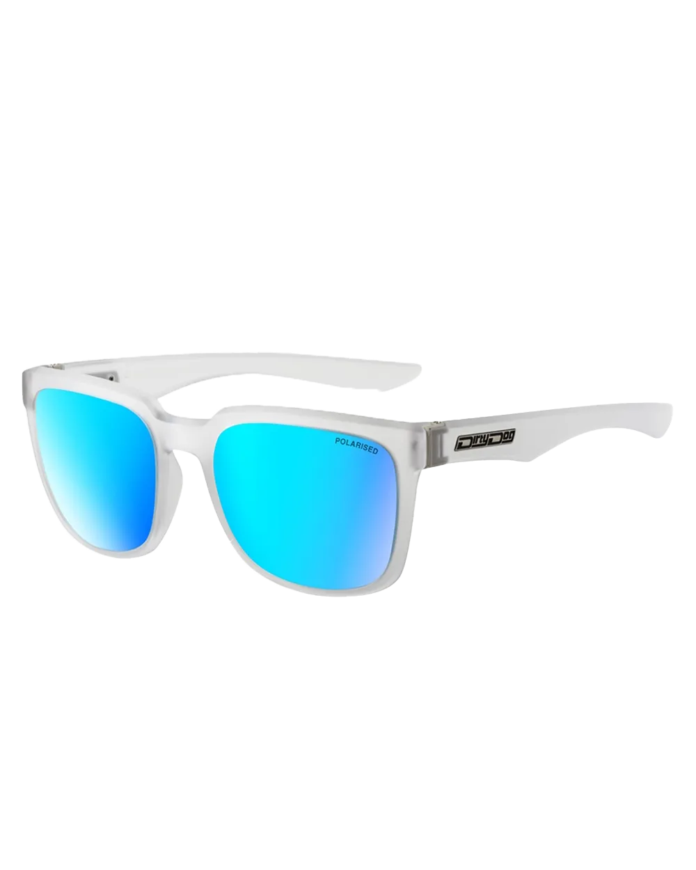 Blade Polarised Sunglasses in Crystal Clear Grey & Ice Blue