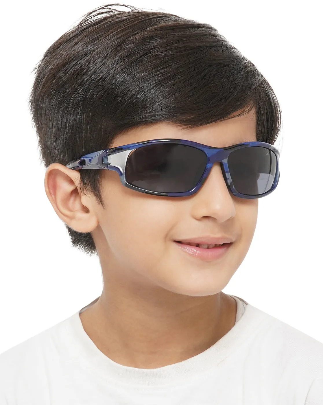 Carlton London Black Lens & Blue Sports Sunglasses For Boy