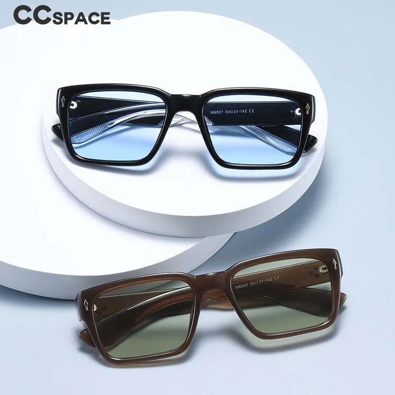 CCspace Men's Full Rim Rectangular Acetate Frame Sunglasses 54568