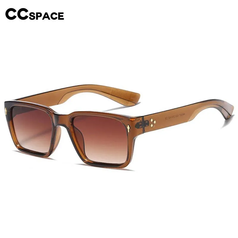 CCspace Men's Full Rim Rectangular Acetate Frame Sunglasses 54568