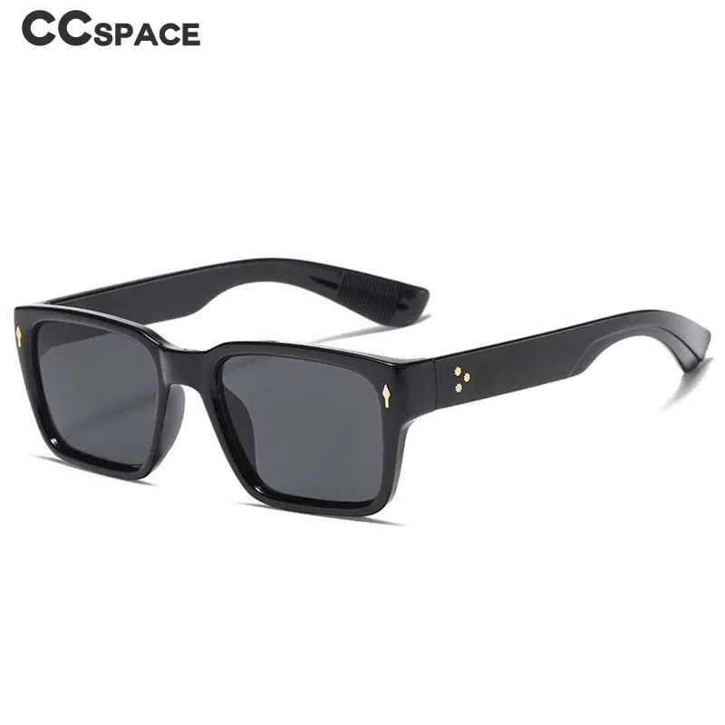 CCspace Men's Full Rim Rectangular Acetate Frame Sunglasses 54568