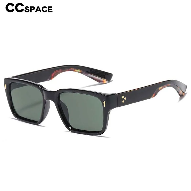 CCspace Men's Full Rim Rectangular Acetate Frame Sunglasses 54568