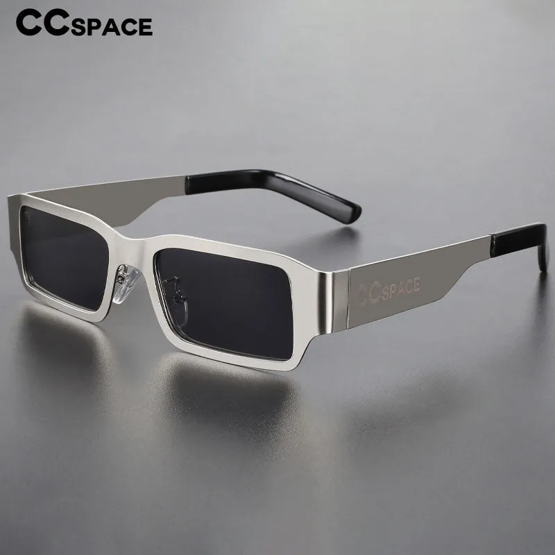 CCspace Unisex Full Rim Rectangle Alloy UV400 Sunglasses 56310