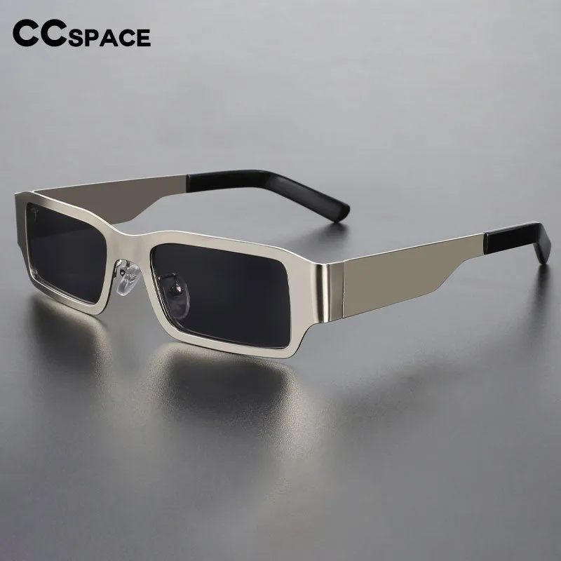 CCspace Unisex Full Rim Rectangle Alloy UV400 Sunglasses 56310