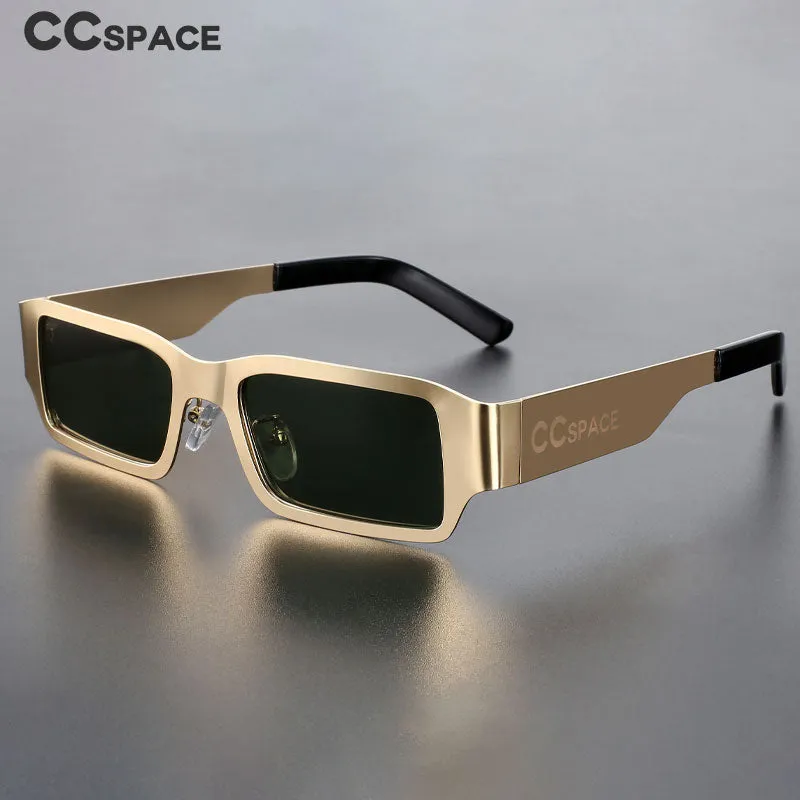 CCspace Unisex Full Rim Rectangle Alloy UV400 Sunglasses 56310