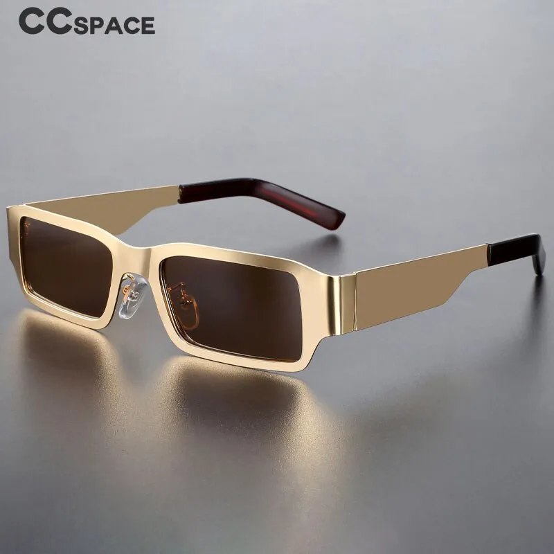 CCspace Unisex Full Rim Rectangle Alloy UV400 Sunglasses 56310