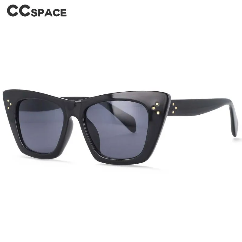 CCspace Women's Full Rim Cat Eye Rivet Acetate Frame Sunglasses 54001