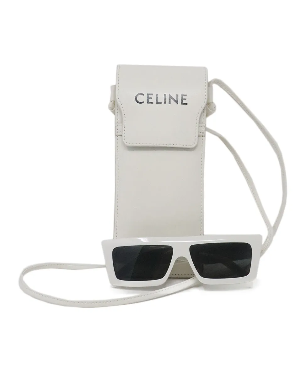 Celine White Plastic Sunglasses