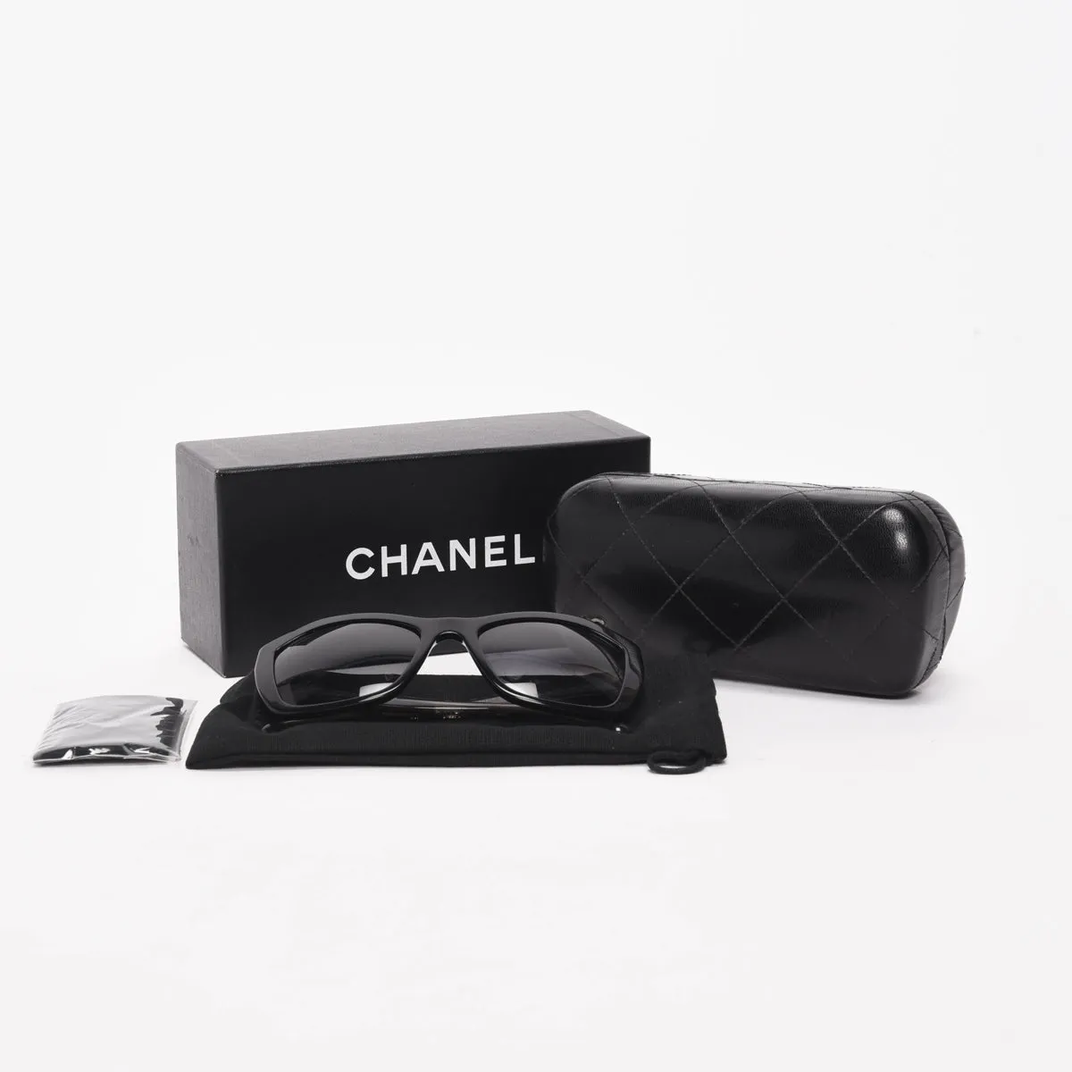 Chanel Black Lace Detail Sunglasses