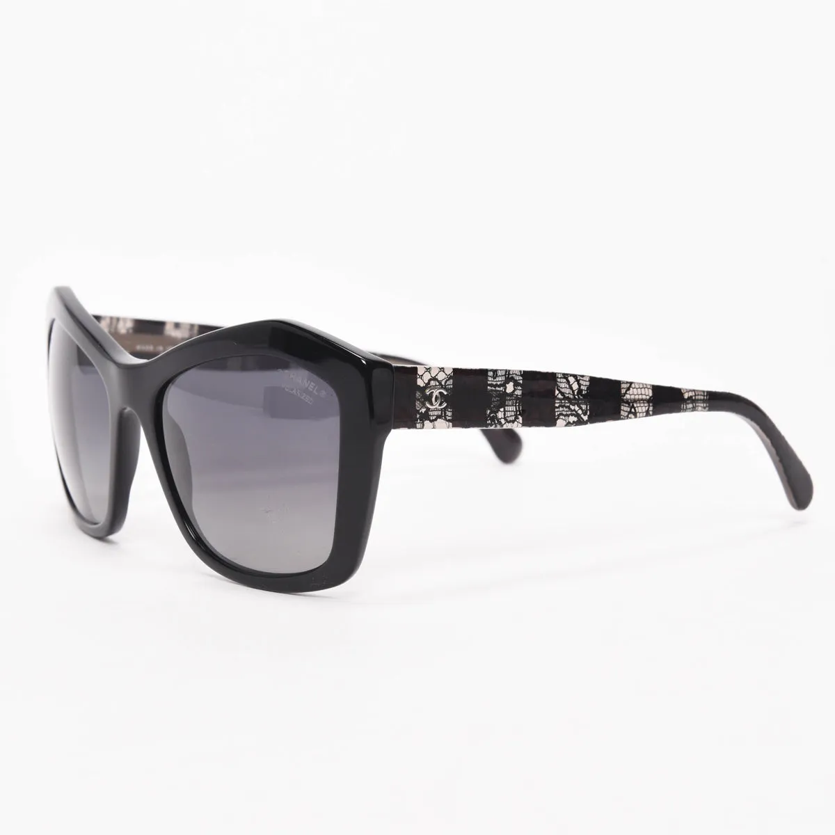 Chanel Black Lace Detail Sunglasses