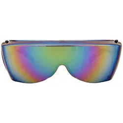 DEETS Aqua Colored Shield Sunglasses