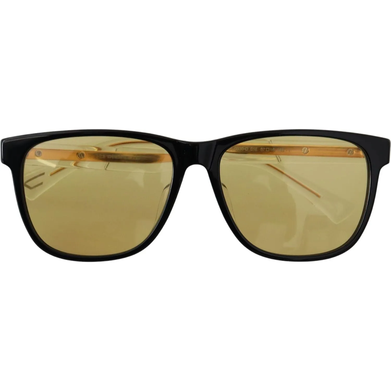 Diesel Chic Black Acetate Sunglasses with Yellow Lenses