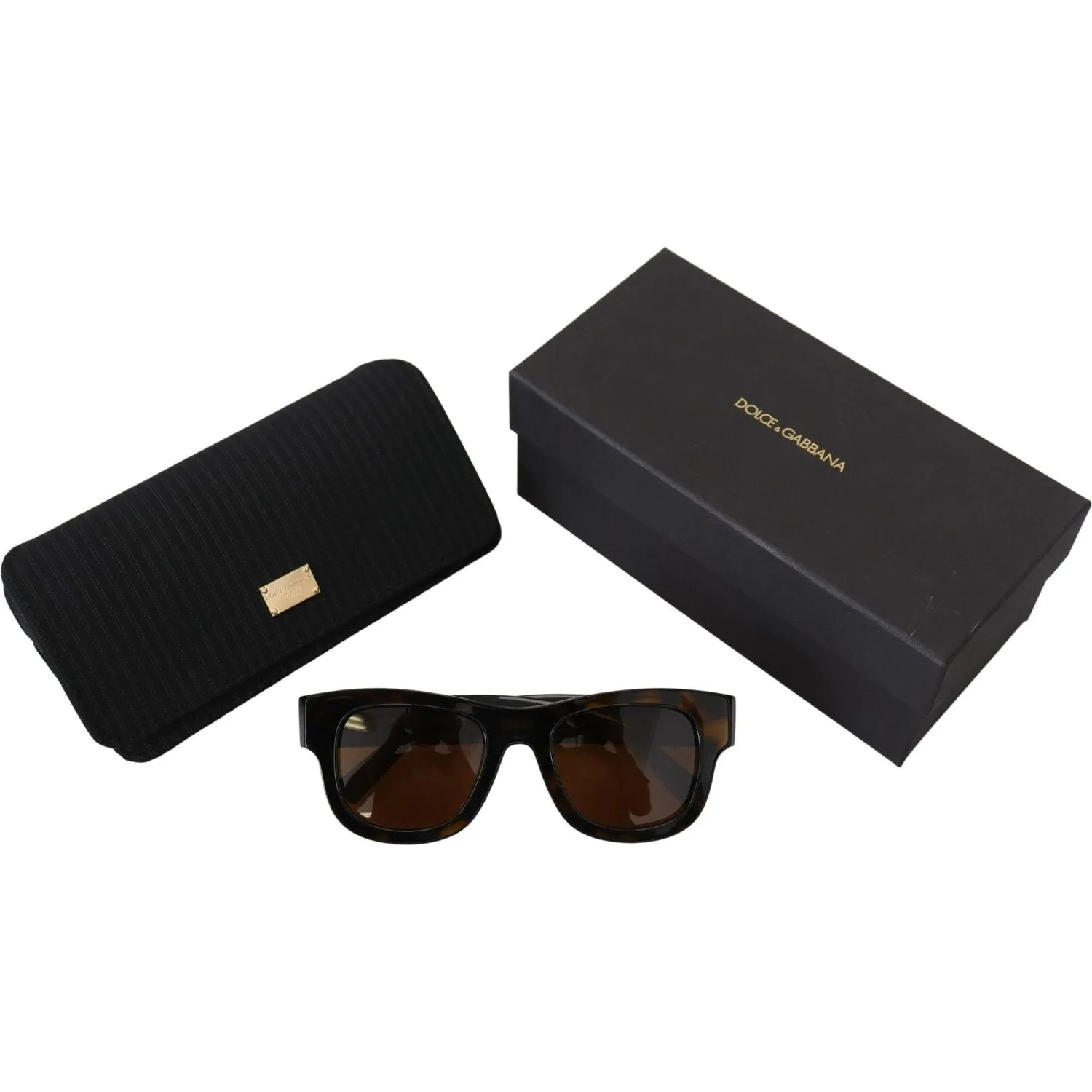 Dolce & Gabbana Chic Brown Acetate Sunglasses