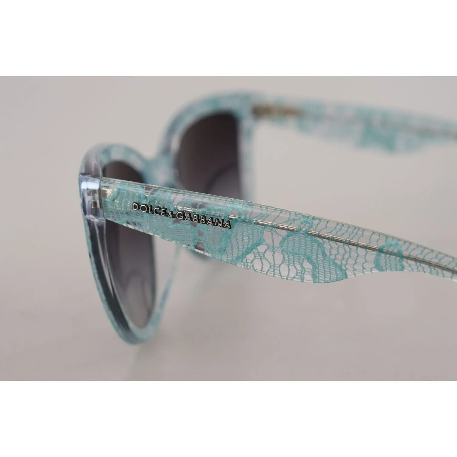 Dolce & Gabbana Elegant Blue Lace Detail Sunglasses