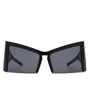 Elyndor - Oversized Geometric Square Semi-Rimless Cat Eye Sunglasses