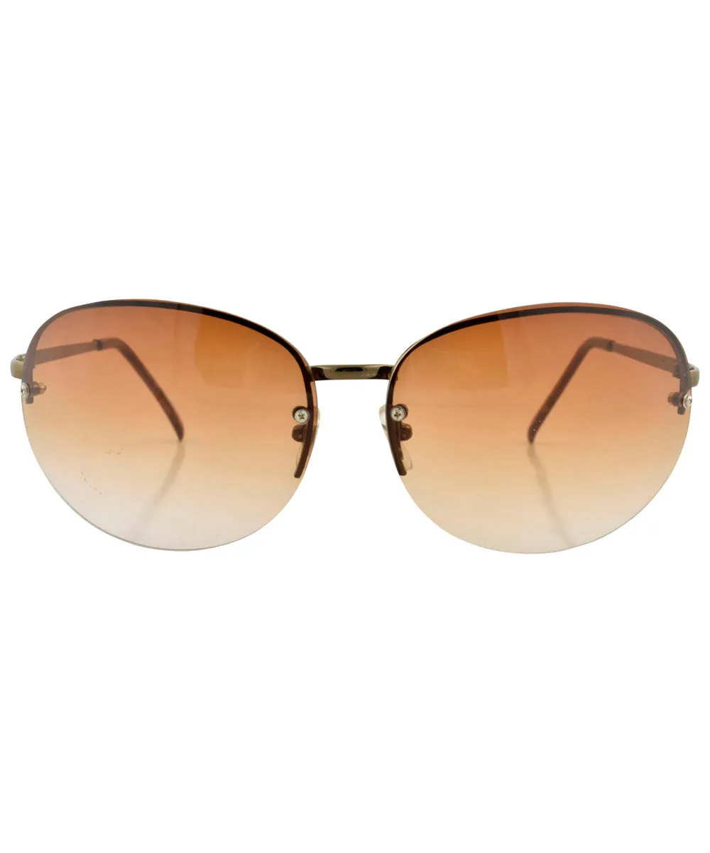 FACE Brown Rimless Sunglasses