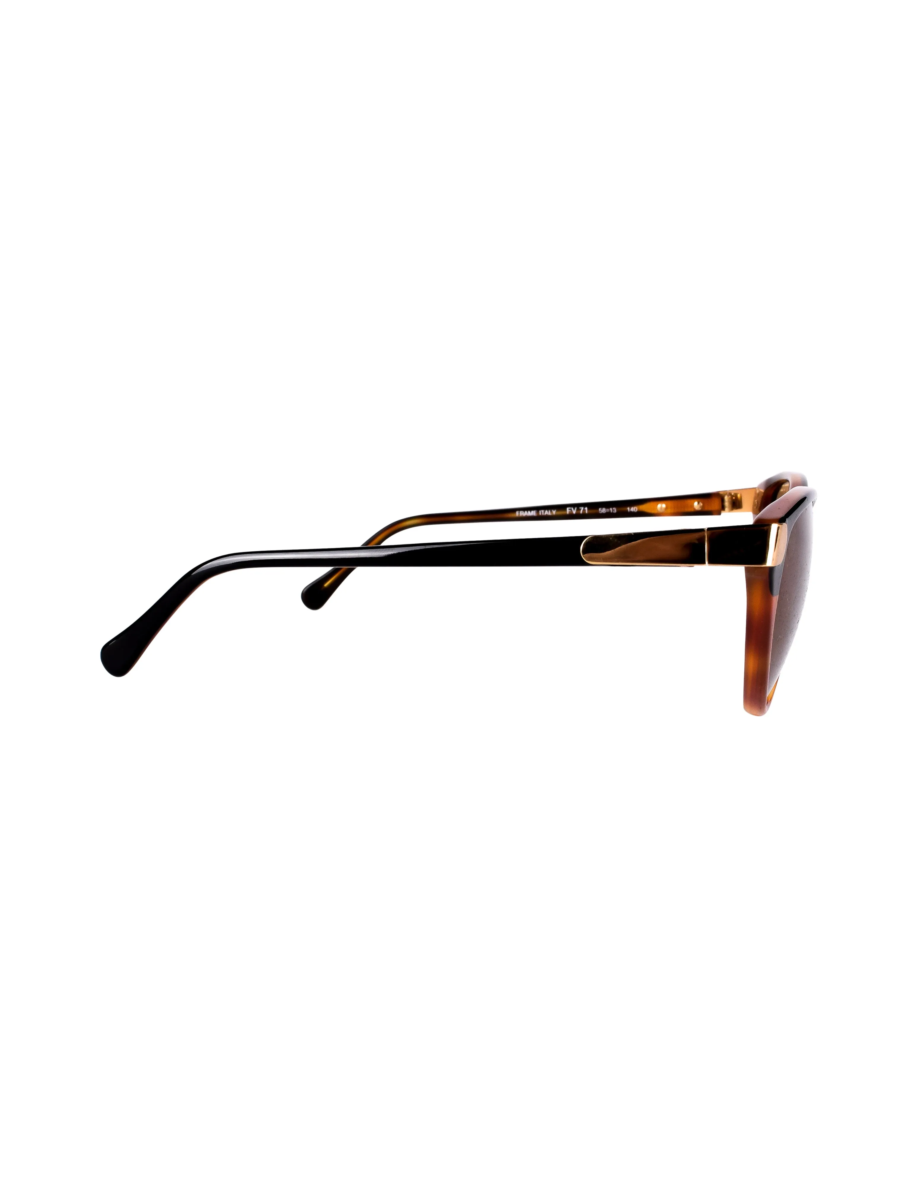 Fendi Vintage 1980s Tortoise and Black Split Cat Eye Sunglasses