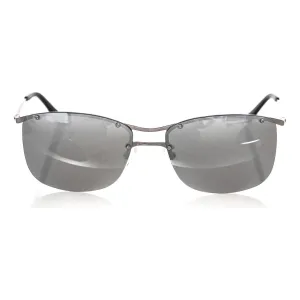 Frankie Morello Silver Metallic Men Sunglass