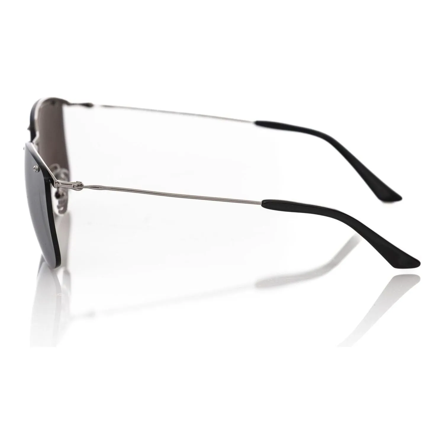 Frankie Morello Silver Metallic Men Sunglass