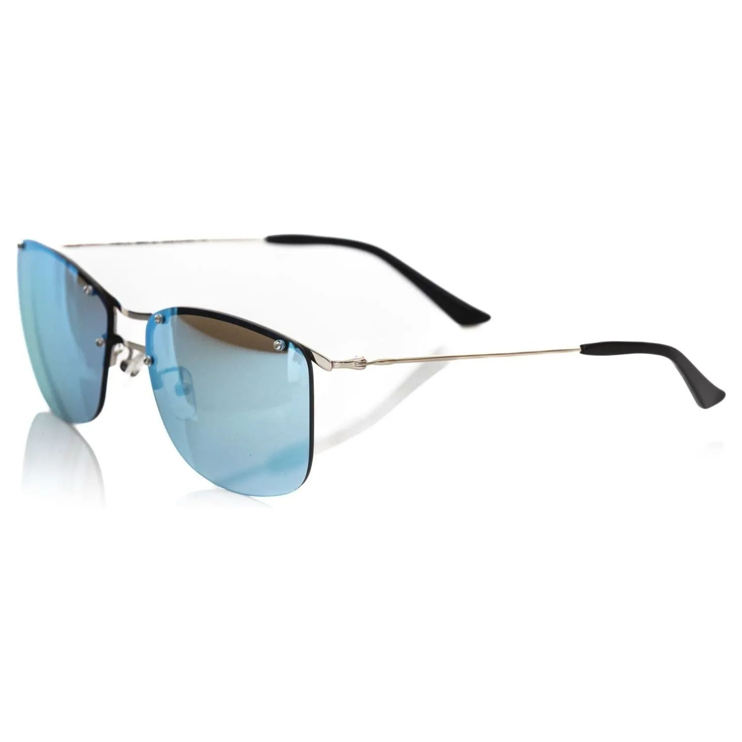 Frankie Morello Silver Metallic Men's Sunglass