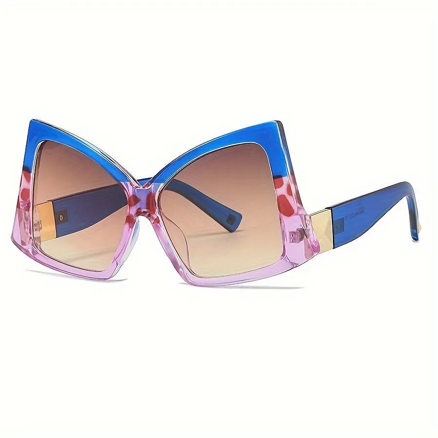 Glamour Girls Color Block Oversized Cat Eye Sunglasses