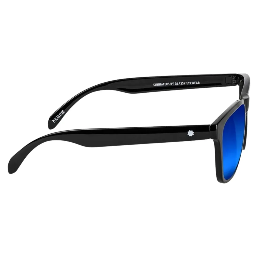 Glassy Deric Sunglasses - Black/Blue Mirror