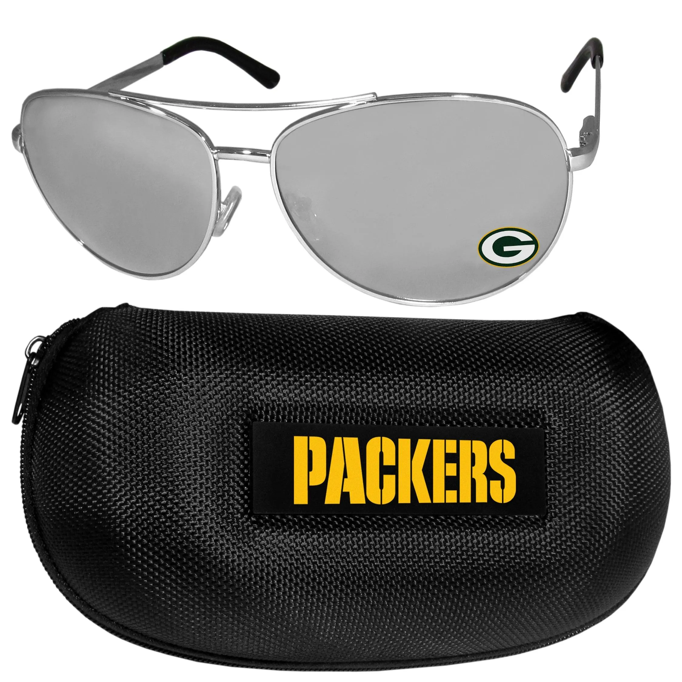 Green Bay Packers Aviator Sunglasses and Case