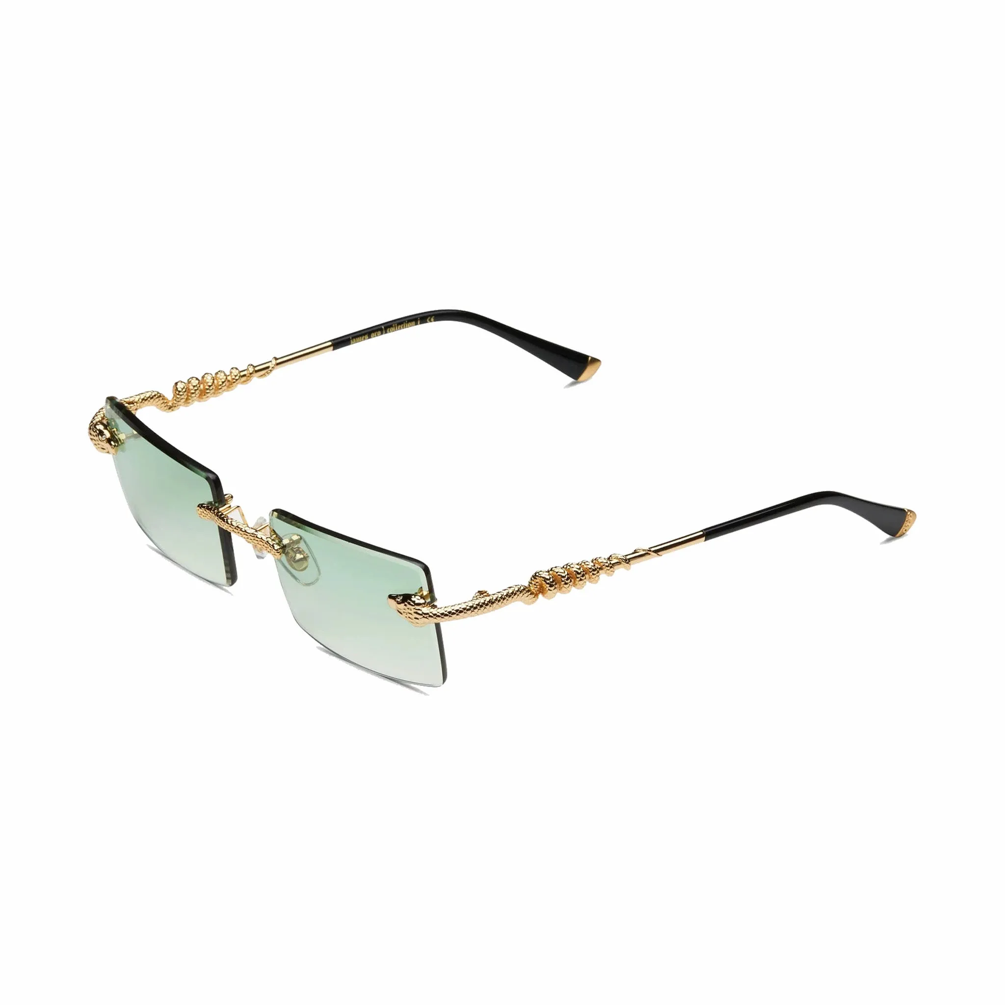 James Oro Green Tint Serpent Authentic Sunglasses(Green)