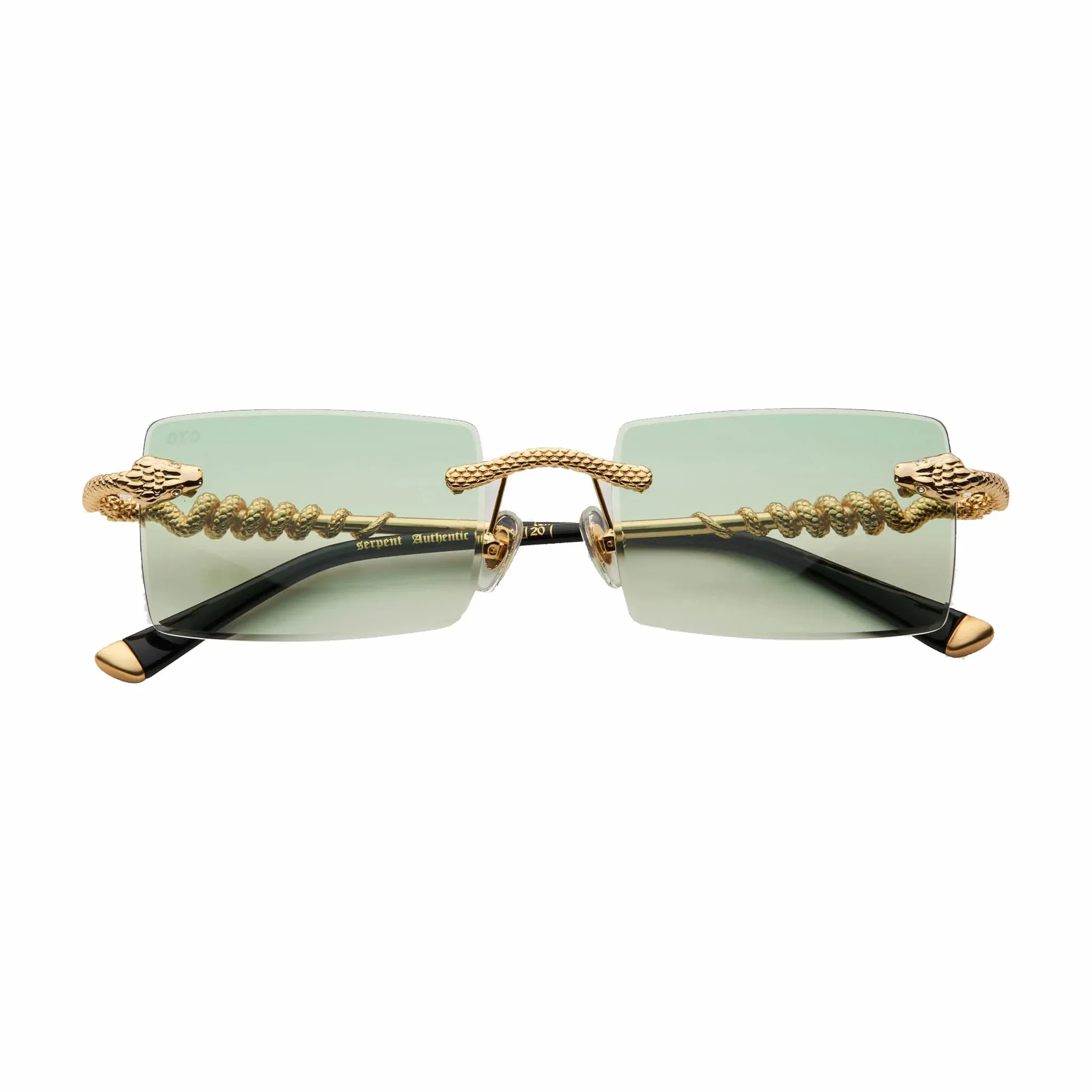 James Oro Green Tint Serpent Authentic Sunglasses(Green)