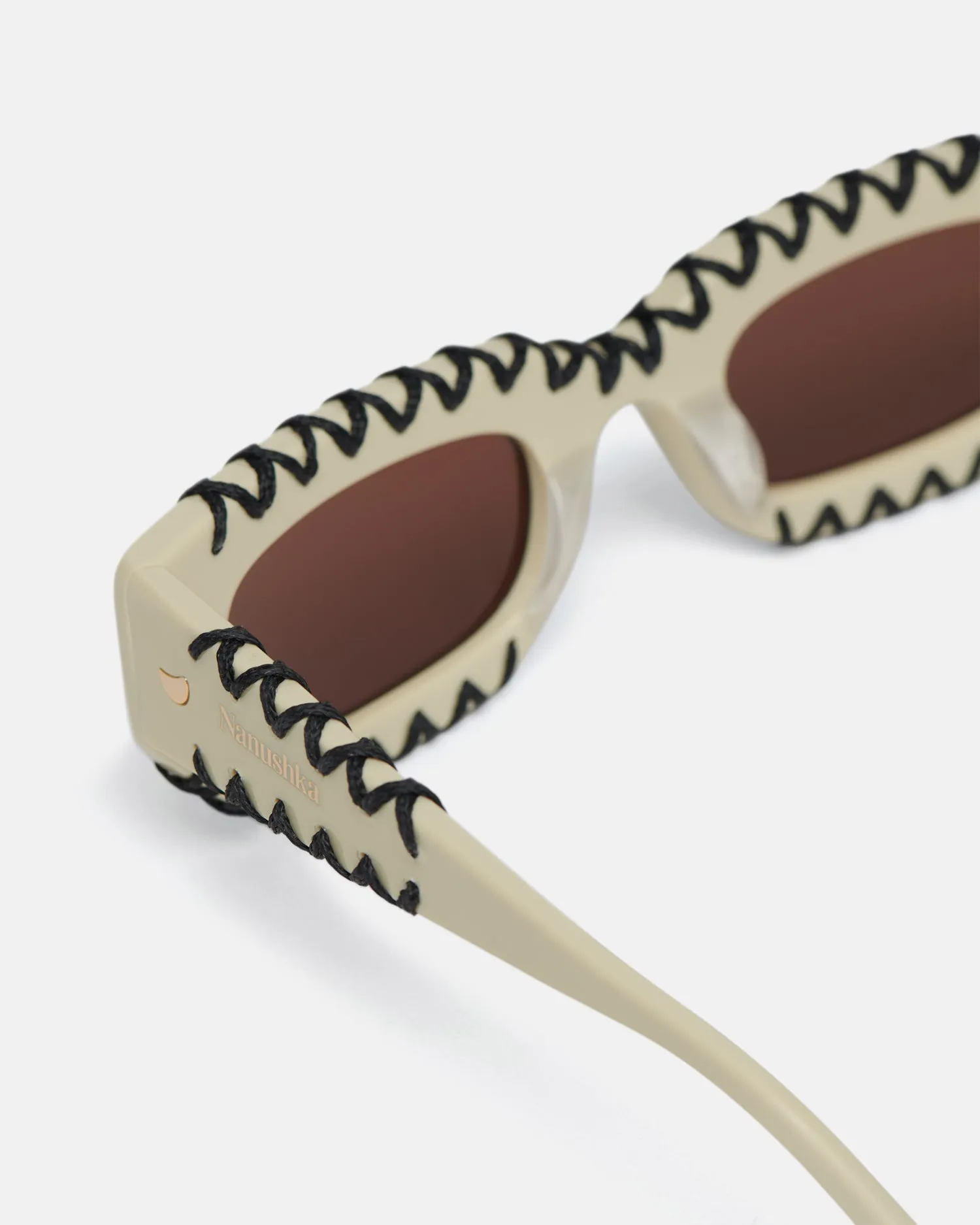 Kadee Crochet - Crocheted D-Frame Sunglasses - Cream