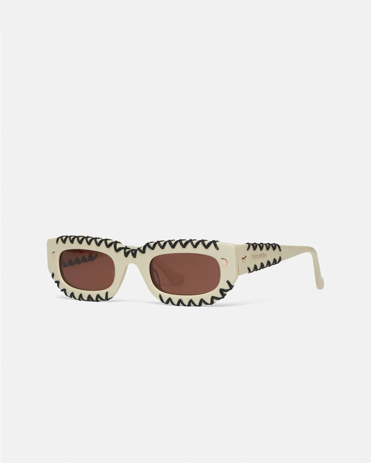 Kadee Crochet - Crocheted D-Frame Sunglasses - Cream