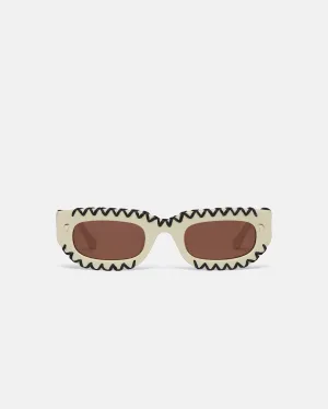 Kadee Crochet - Crocheted D-Frame Sunglasses - Cream