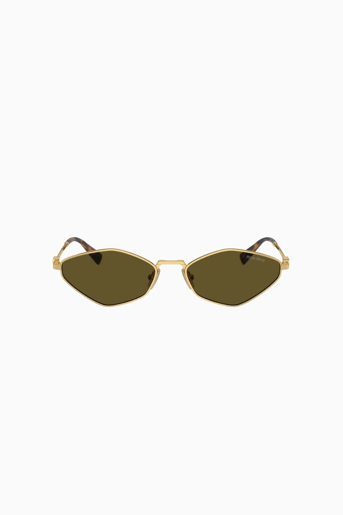 Miu Miu Geometric Wire Framed Sunglasses - Gold