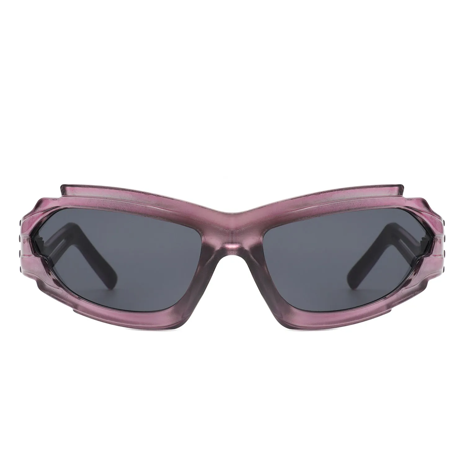 Moonhaze - Futuristic Rectangle Sport Wrap Around Sunglasses