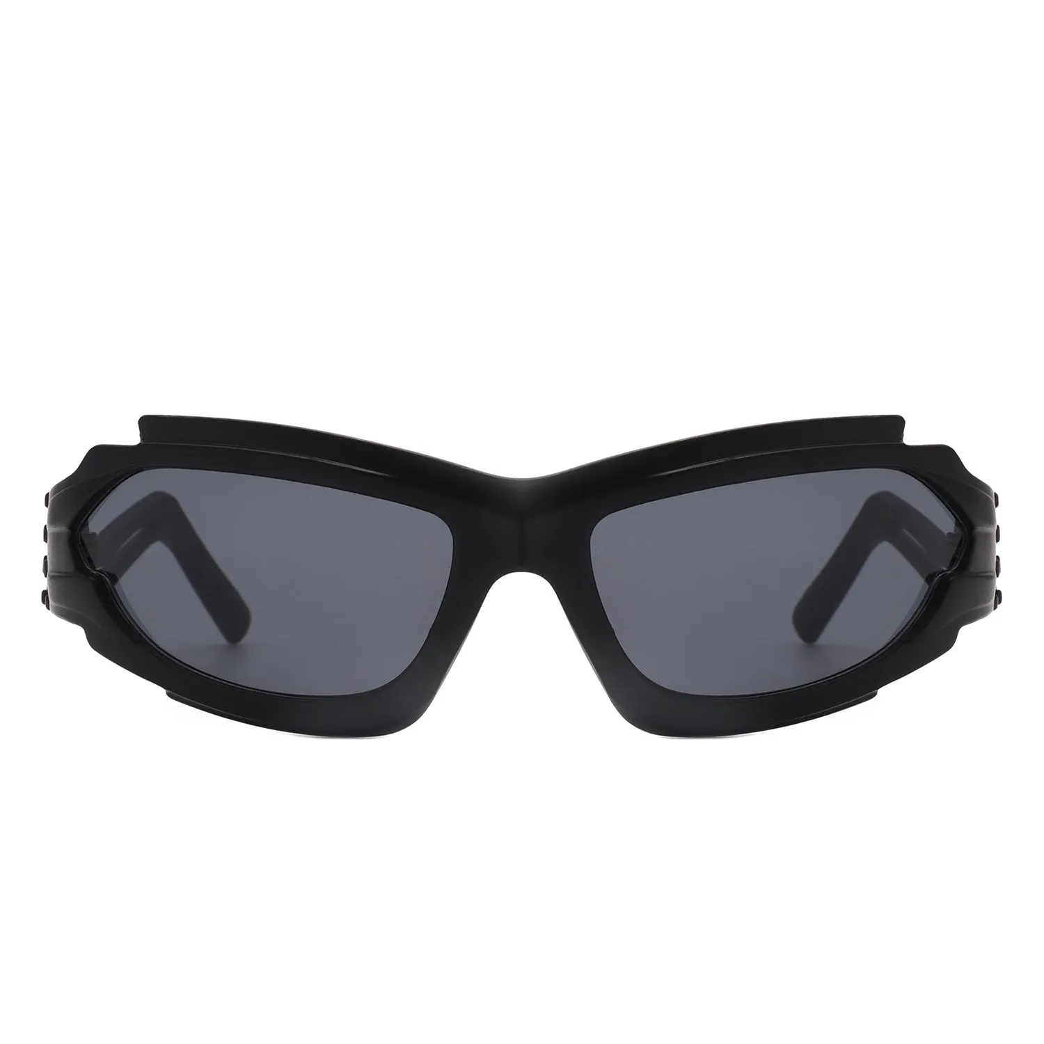 Moonhaze - Futuristic Rectangle Sport Wrap Around Sunglasses