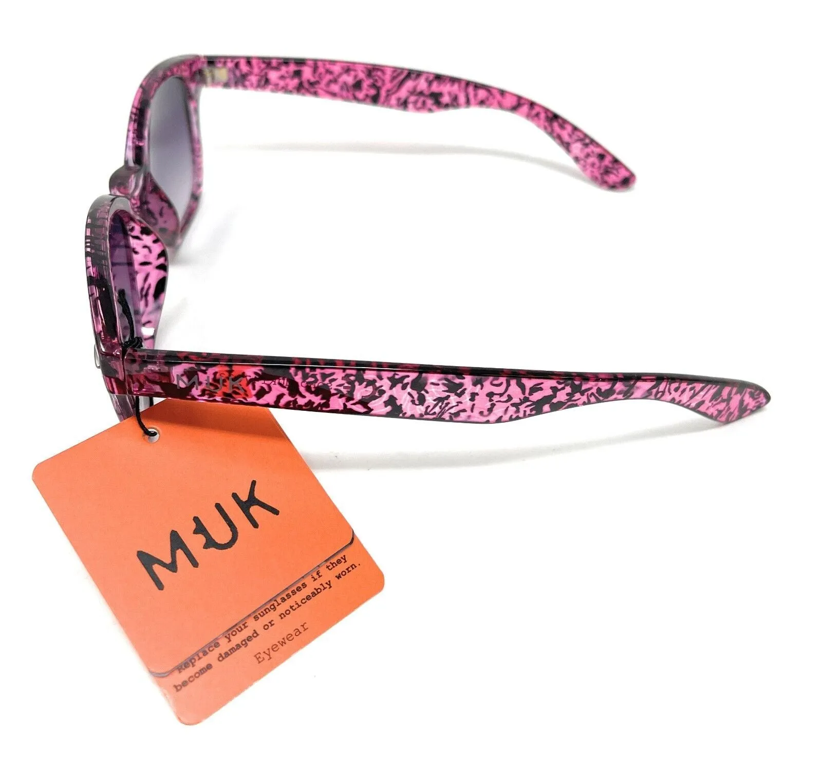 MUK Sunglasses Pink Purple Animal Print Frame 7833