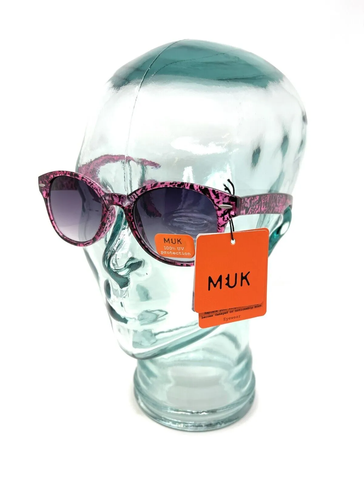 MUK Sunglasses Pink Purple Animal Print Frame 7833