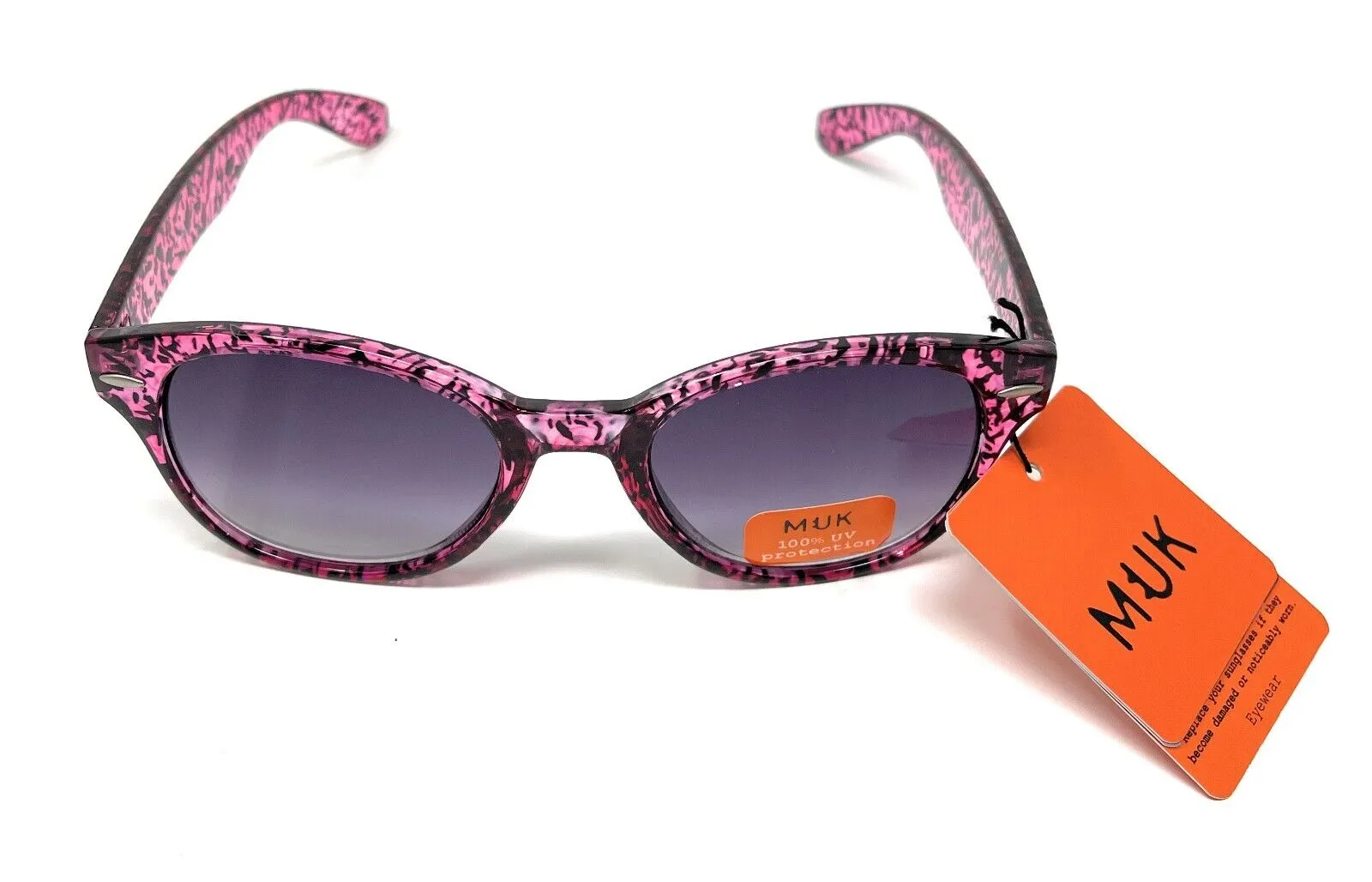 MUK Sunglasses Pink Purple Animal Print Frame 7833