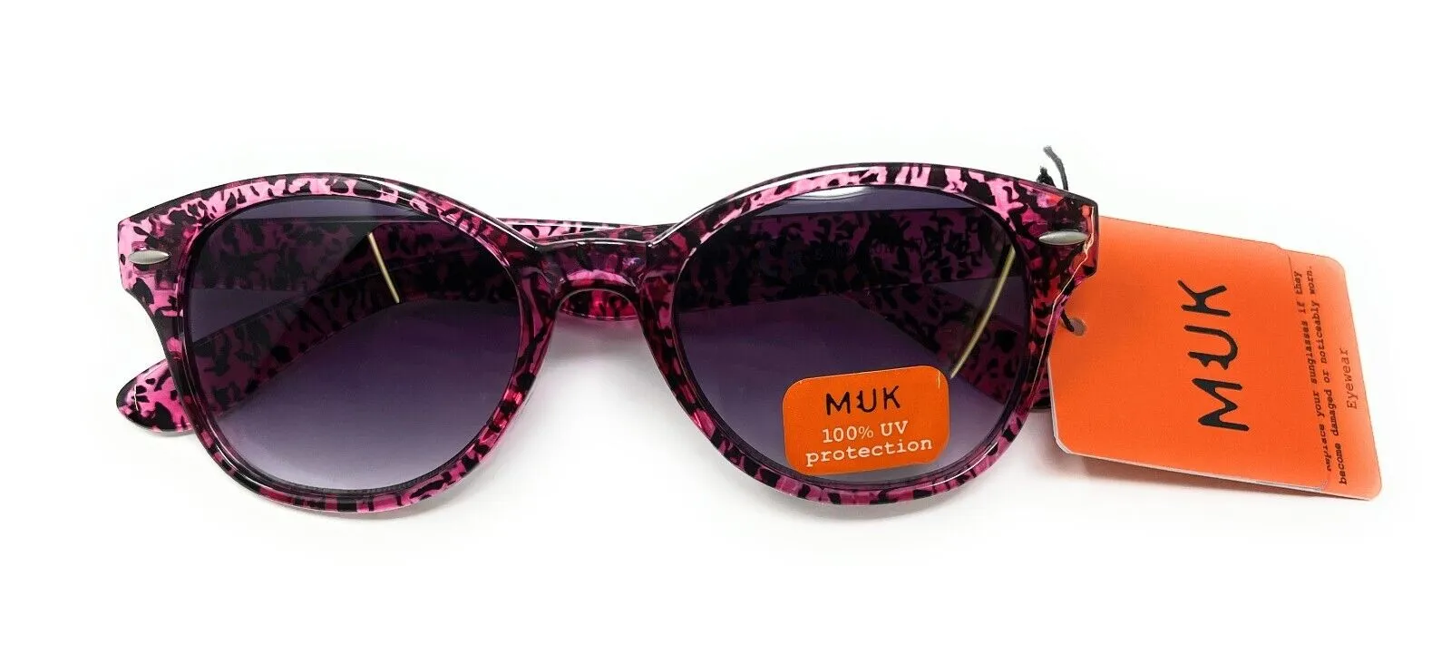 MUK Sunglasses Pink Purple Animal Print Frame 7833