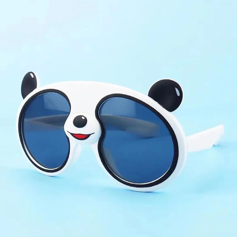 New Cartoon Panda Silicone Sunglasses Children's Outdoor Polarized Sunglasses Cute Party Glasses