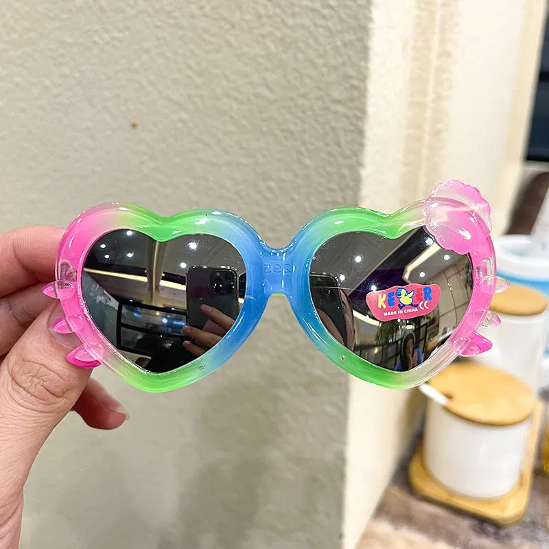 New Colorful Color Film Children's Sunglasses Gradient Bow Big Ears Children's Sunglasses Cute Glasses Trend